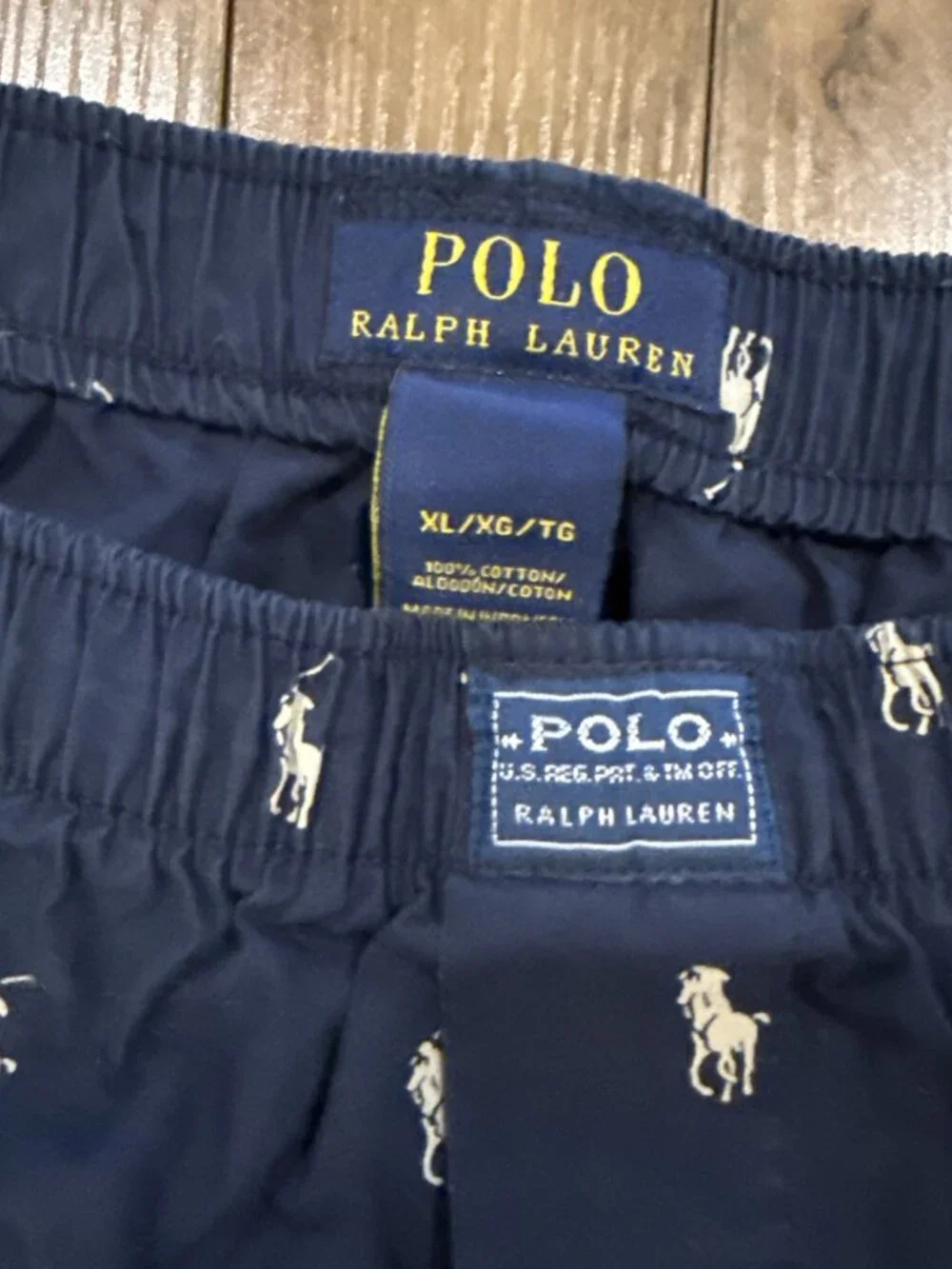 Polo Ralph Lauren Mens Navy Blue All Over Pony Logo Cotton Boxer Shorts Sz XL